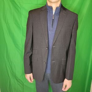 Ted Baker Endurance Jim Two Button Dark Gray and purple Striped  Suit Blazer